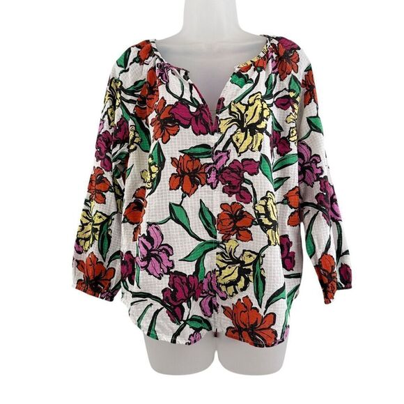 Roberta Roller Rabbit Womens Top Size Small Lucy Jorales Iris Floral Print - Picture 2 of 11